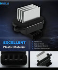 HVAC Blower Motor Resistor Replacement For Nissan Infiniti QX56 QX80 Armada Quest OE Listed Direct Fit Fully Tested Premium Grade Materials Easy Install 27151-ZT10A 27151-ZM70A 27151-ZQ00A 27151-5Z000 showing close-up and front view