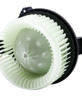 Premium Replacement HVAC Front Blower Motor 700215 For Toyota Tundra Camry 4Runner Highlander Avalon Venza Lexus ES350 GX460 ES300H RX350 RX450H And Dodge Journey By Betthand, close-up view of white fan blades and black mount