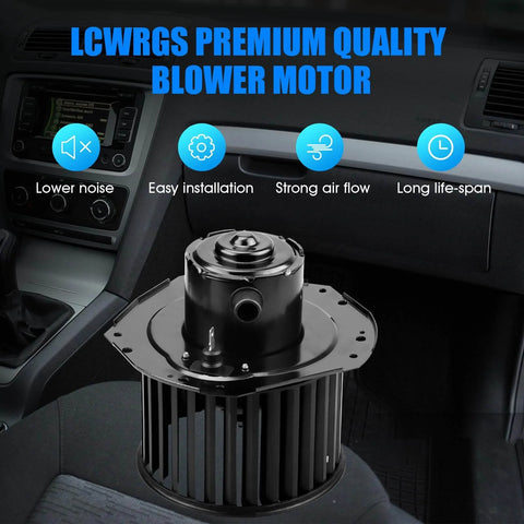 Direct Fit Replacement AC Blower Motor With Fan For 1992 1993 1994 1995 1996 Chevy Silverado Suburban 1500 2500 Tahoe GMC Sierra Yukon C1500 C2500 K1500 K2500 G20 HVAC Heater Blower Motor Replaces 700103 installed in vehicle interior