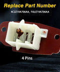 Close-up of HVAC Blower Motor Resistor With Connector Wire Harness For Ford E Series Vans showing 4-pin connector