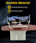 Close-up of HVAC Blower Motor Resistor, compatible with Ford E Series Vans, showing durable material and connector harness.