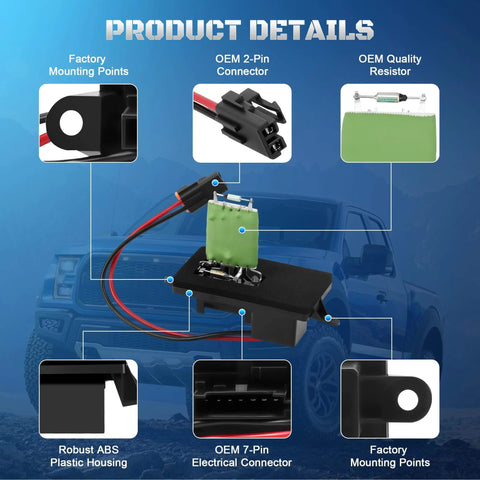 HVAC Blower Motor Resistor For GM Trucks And SUVs With Manual AC Control Easy Install Drop In Ready Fits Chevy Silverado 1500 2500 Tahoe GMC