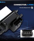 Close-up of Rugged HVAC Blower Motor Resistor Control Module with 4-pin connector, OE style for Ford F-150 2009-2014.