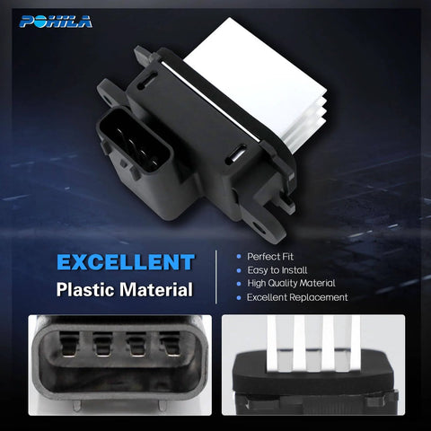 Rugged HVAC Blower Motor Resistor Control Module With Auto Temperature Control For Ford F-150 2009-2014 And SUVs Like Expedition Mustang Flex Taurus Escape Mercury Lincoln Navigator OE Style Replacement 9L3Z-19E624-B, close-up view of the module's connectors, made of durable plastic material.