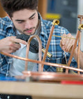Technician using 20 Silver Brazing Rods Pack 0.050 By 0.125 By 19.5 Inch Copper Phos Copper Alloy for HVAC welding.