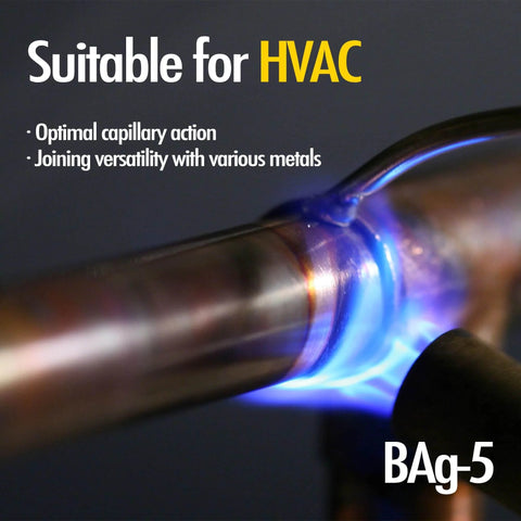Brazing metal pipe using 45 Percent Silver BAg 5 Pro Grade Brazing Solder Rods For Welding 20 Sticks Cadmium Free Flux Required