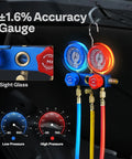 High Performance 4 CFM Single Stage Rotary Vane Vacuum Pump With R134a AC Manifold Gauge Set Leak Detector