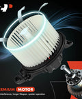 HVAC Heater Blower Motor With Fan Cage For Ford And Lincoln Vehicles Fits F-150 2009-2014, Expedition 2009-2017, Navigator 2009-2017 Plug And Play Direct Fit Replacement A-Premium, showing detailed fan cage and motor components.