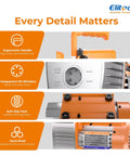 Features of Heavy Duty NVP-5 HVAC Vacuum Pump With 5 CFM Flow and 2 L Per Second, ergonomic design and anti-slip feet