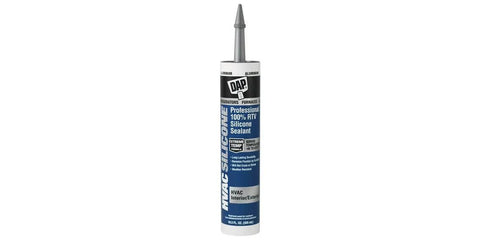 Front view of HVAC Silicone Sealant Caulk Clear 10.1 Oz Tube Indoor Outdoor Use 100 Percent Silicone Rubber For Long Lasting Durability.