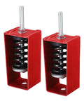 Dual spring vibration isolator kit supporting up to 342 pounds per pair, steel construction for HVAC noise reduction.