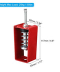 Two-pack vibration isolators deliver effective noise and vibration reduction for HVAC air handling units, supporting up to 55 lbs each with steel and rubber build for durable damping, easy mounting, and steady, quieter operation shown in red steel frame with spring and M8 bolt.