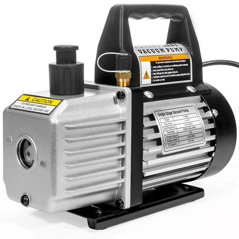 Beefy 3 CFM One Quarter Horsepower HVAC Vacuum Pump For AC Refrigeration With R134a R12 R22 R410a Compatibility in die-cast housing