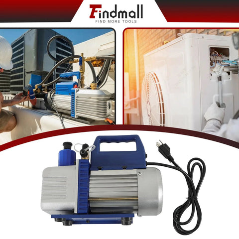 Heavy Duty Vacuum Pump For HVAC Systems 110V 4.5 CFM Single Stage One Third HP For R134a R12 R22 R502 Refrigerants Aluminum Shell