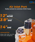 Air inlet port of Heavy Duty NVP-5 HVAC Vacuum Pump With 5 CFM Flow And 2 L Per Second, universal hose connections