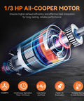 Cross-section of 1/3 HP copper motor for heavy duty HVAC vacuum pump with four CFM and multi refrigerant compatibility KOOPOOL