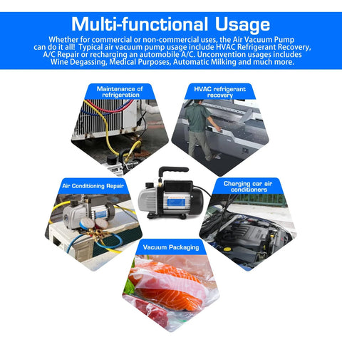 heavy duty HVAC vacuum pump kit for AC repair and refrigeration