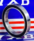 S6807-2RS Hybrid Ceramic Ball Bearing 35x47x7mm, side view showcasing stainless steel ring and rubber seal.