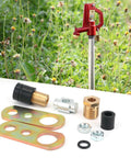 C1000 Hydrant Parts Kit For Merrill Yard Hydrant Repair Head Assembly Series Water Hydrant Faucet Repair Kit With O Ring Packing Nut Plunger Draw Straps Pivot Connector Nuts displayed on a garden background.