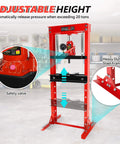 Hydraulic Shop Press,20 Ton H-Frame Garage Floor Adjustable Shop Bearing Press with Pressure Gauge & Stamping Plates