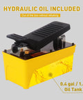 HYDRAULIC PRO 10,000 PSI Air Hydraulic Pump, 1.6L Reservoir, NPT 3/8" Oil Outlet, NPT 1/4" Inlet, Yellow with Foot Pedal