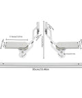 Hydraulic Buffer Cabinet Door Hinges Adjustable Mounting Hinges with Pneumatic Arm, displayed with dimensions and installation bar.