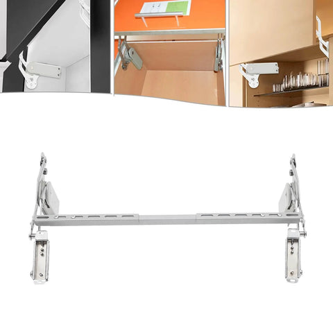 Cabinet Door Hinges, Adjustable Hydraulic Buffer Cabinet Door Hinges, Vertical Swing Lift Up 7.72-8.82lbs Capacity in use and close-up