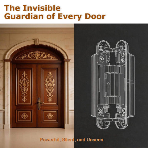 2 Pack 7 Inch Hydraulic Self Closing Concealed Door Hinges Heavy Duty Metal 180 Degree Opening Adjustable Closing Speed