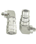 90 Degree Flat Face Hydraulic Quick Connect Coupler Set For Skid Steer With Three Eighths JIC Male Thread And Dust Cap