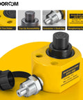 10 Ton Beefy Hydraulic Cylinder With 1.0 Inch Stroke Porta Power Ram For Heavy Lifting And Pressing, Yellow Finish, close-up