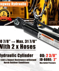 ✝️ Hydraulic Top Link Cat. 1-1 with Locking Block Min. 20 7/8”→ Max. 31 7/8” with 2 x Hoses Stroke displayed with warranty
