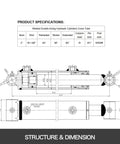 Diagram of Hydraulic Cylinder 2" Bore 36" Stroke Hydraulic Ram Cylinder Work Pressure 3000psi Welded Double Acting Cross Tube