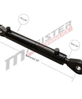 Heavy Duty Double Acting Hydraulic Cylinder With 2 Inch Bore And 8 Inch Stroke Swivel Eye Universal Fit 3500 PSI Rated 9400 Lb Welded SAE 6 Ports