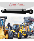 Heavy Duty Double Acting Hydraulic Cylinder With 2 Inch Bore And 8 Inch Stroke Swivel Eye Universal Fit 3500 PSI Rated