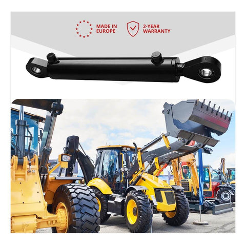 Heavy Duty Double Acting Hydraulic Cylinder With 2 Inch Bore And 8 Inch Stroke Swivel Eye Universal Fit 3500 PSI Rated