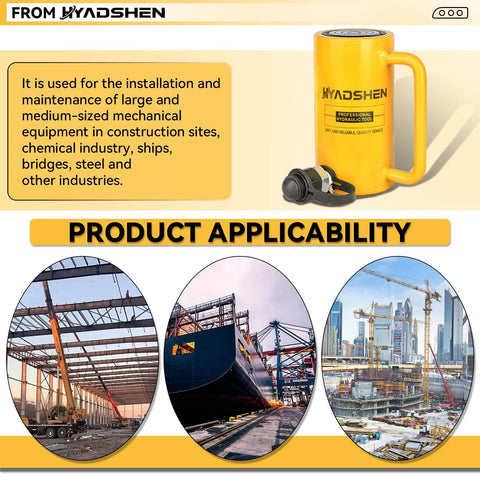 Beefy 50 Ton 6 Inch Stroke Hydraulic Cylinder Porta Power Ram For Lifting And Single Acting Jack With Auto Retract
