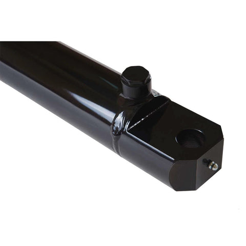 End view of a Double Acting Hydraulic Cylinder - Tang Universal Hydraulic Cylinder 2.5" Bore, 14 inch Stroke Tang Style (2.5x14)