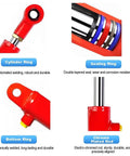 Detailed view of a .5x6 Hydraulic Cylinder 2 Ton Double Acting Welded Hydraulic Cylinder 1.5" Bore x 6" Stroke components, including sealing and chrome plated rod