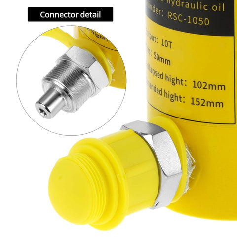 Connector detail on Hydraulic Cylinder Jack 10 Ton Porta Power Kit With 2 Inch Stroke Heavy Duty Single Acting Ram.