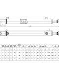 Technical drawing of Heavy Duty Double Acting Hydraulic Cylinder For Tractor And Loader And Ag Equipment 1.5 Inch Bore 12 Inch Stroke