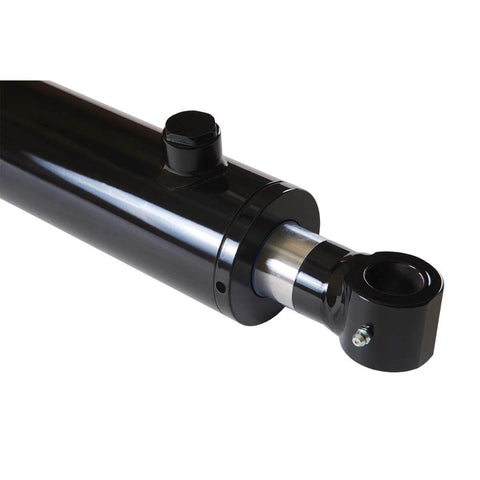 Close-up side view of ✝️ Double Acting Hydraulic Cylinder - Tang Universal Hydraulic Cylinder 2.5" Bore, 14 inch Stroke Tang Style (2.5x14)