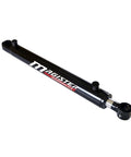 Double Acting Hydraulic Cylinder For Tang Style Universal Systems Magister Hydraulics 2 Inch Bore 16 Inch Stroke Welded Construction 3500 PSI Rated Pressure 9400 Lbs Load 1.25 Inch Rod Diameter SAE 6 Ports