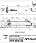 Technical drawing of a ✝️ Double Acting Hydraulic Cylinder - AG Clevis Hydraulic Cylinder 2500 PSI tie-Rod Alternative 3" bore 8" Stroke (3x8)