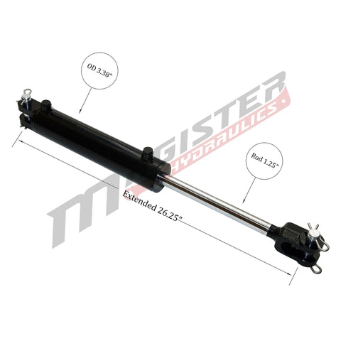 Double Acting Hydraulic Cylinder - AG Clevis Hydraulic Cylinder 2500 PSI tie-Rod Alternative 3" bore 8" Stroke (3x8)