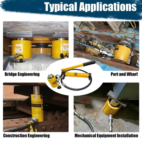 Hydraulic Cylinder Jack,20 Ton Heavy Duty Porta Power Kit with CP-180 Manual Hydraulic Hand Pump in various engineering applications