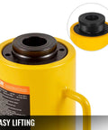 Close-up of Hydraulic Cylinder Jack 30Ton, Solid Ram Hydraulic Cylinder 4Inch, Stroke Single Acting, showing top view and handle.