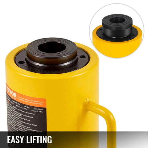 Close-up of Hydraulic Cylinder Jack 30Ton, Solid Ram Hydraulic Cylinder 4Inch, Stroke Single Acting, showing top view and handle.
