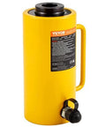 Hydraulic Cylinder Jack 30Ton, Solid Ram Hydraulic Cylinder 4Inch, Stroke Single Acting with Quick Connector, yellow design.