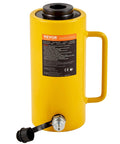 Hydraulic Cylinder Jack 30Ton, Solid Ram Hydraulic Cylinder 4Inch, Stroke Single Acting showing side view with handle and connector