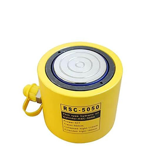 Beefy 50T Hydraulic Cylinder Jack With 50mm Stroke, solid single acting ram, corrosion resistant metal, PreAsion